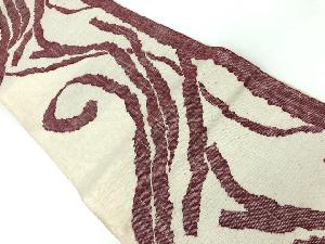 リサイクル　手織り真綿紬樹木模様織出し名古屋帯